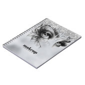 Glam Makeup Dripping Silver Flitter Notizblock (Linke Seite)