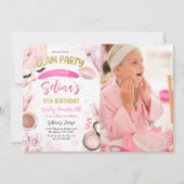 Glam Makeup Girl Birthday Pink Wellness-Center Par Einladung (Vorderseite)