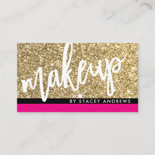 GLAM MAKEUP niedlicher Pinsel mit Goldbuchstabe Gl Visitenkarte