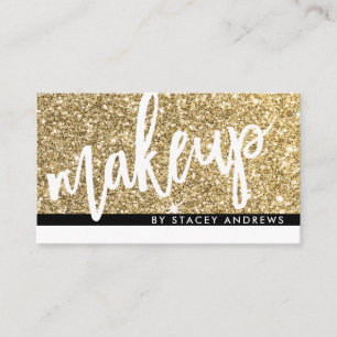 GLAM MAKEUP niedlicher Pinsel mit Goldbuchstaben G Visitenkarte