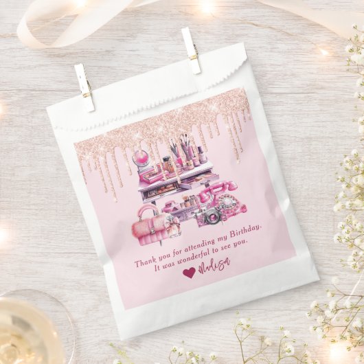 Glam Makeup Personalisiert Girl Geburtstag Geschenktütchen (Ausgeschnitten)