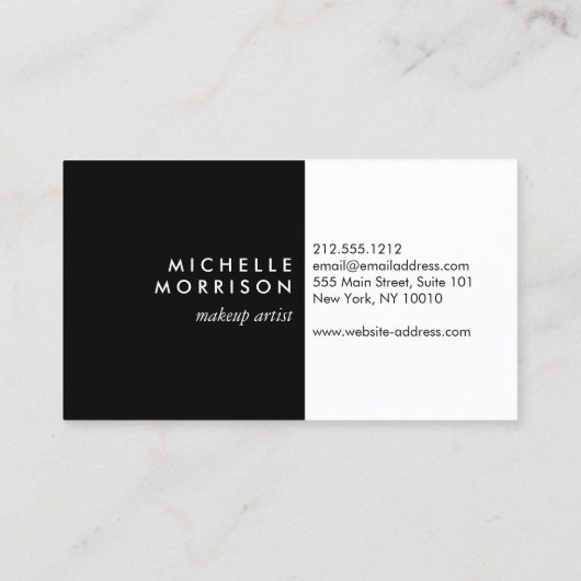 Glam Makeup Script Text Gold/Schwarz Visitenkarte (Rückseite)