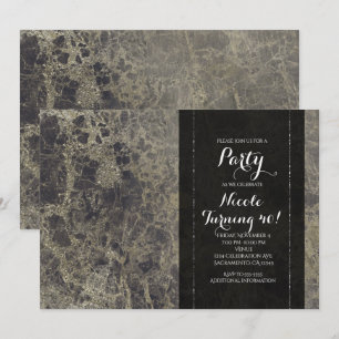 Glam Marble Granite Schimmer Party Einladungen