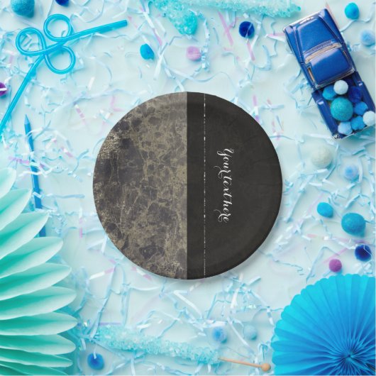 Glam Marble Granite Shimmer Eleganter Designer Sti Pappteller (Party)