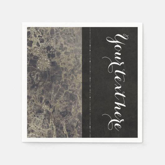 Glam Marble Granite Shimmer Elegantes Designer-Par Serviette (Vorderseite)