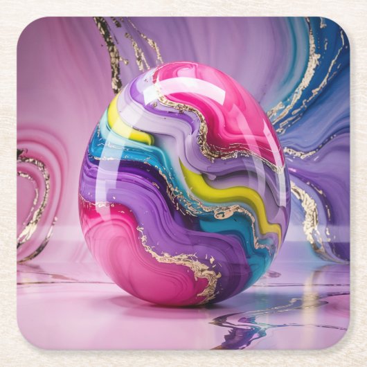 Glam Marble Wirbel Gold Egg Untersetzer Set (Vorderseite)