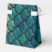 Glam Meerjungfrau Fischskala Aquamarine Lila Golds Geschenkschachtel (Rückseite)