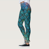 Glam Meerjungfrau Fischskala Aquamarine Lila Golds Leggings (Links)
