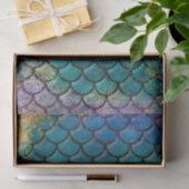 Glam Meerjungfrau Fischskala Aquamarine Lila Golds Seidenpapier (Geschenk)