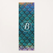 Glam Meerjungfrau Fischskala Aquamarine Lila Golds Yogamatte (Vorderseite)