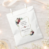 Glam Merlot Navy Blue Floral Wedding DANKE Geschenktütchen (Ausgeschnitten)
