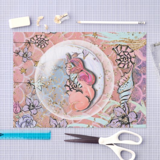 Glam Mermaid Girls Baby Showday Party Seidenpapier (Handwerk)