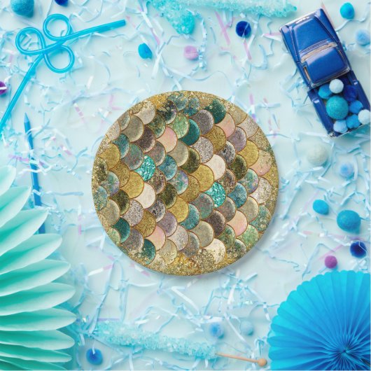 Glam Mermaid Scales Birthday Party Pappteller (Party)