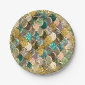 Glam Mermaid Scales Birthday Party Pappteller (Vorderseite)