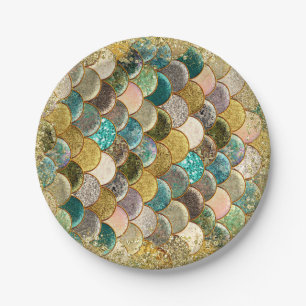 Glam Mermaid Scales Birthday Party Pappteller