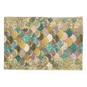 Glam Mermaid Scales Glitzer Sparkle Moderner Chic Kissenbezug (Rückseite)
