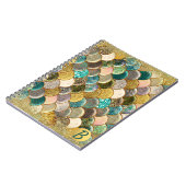 Glam Mermaid Scales Multi Color Sea Monogram Notizblock (Linke Seite)