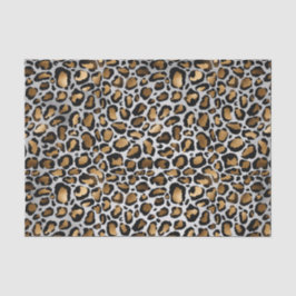 Glam Metallic Large Leopard Print Seidenpapier