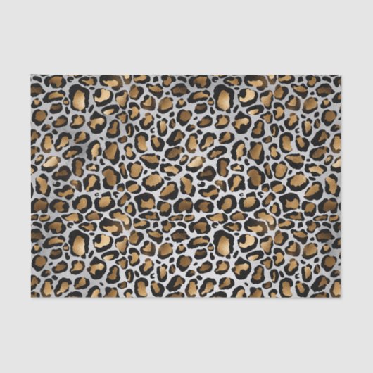 Glam Metallic Large Leopard Print Seidenpapier (Vorderseite)