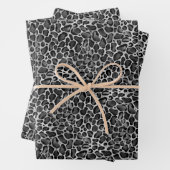 Glam Metallic Silber Leopard Print Geschenkpapier Set (Beispiel)