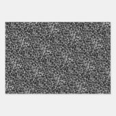 Glam Metallic Silber Leopard Print Geschenkpapier Set (Vorderseite)