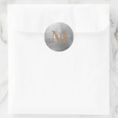 Glam Metallic Silver Gold & White Script Wedding Runder Aufkleber (Tasche)