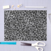 Glam Metallic Silver Large Leopard Print Seidenpapier (Handwerk)