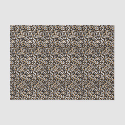 Glam Metallic Small Leopard Print Seidenpapier (Vorderseite)