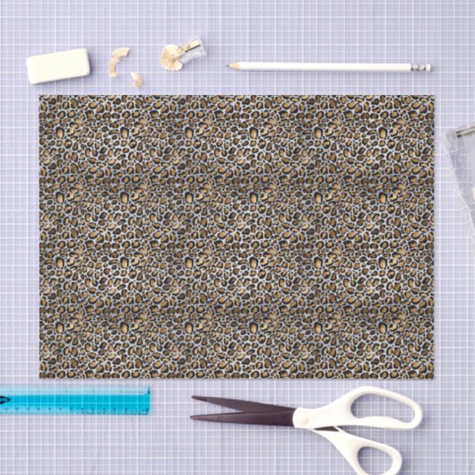 Glam Metallic Small Leopard Print Seidenpapier (Handwerk)