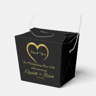 Glam Minimalist Gold & Schwarz Geburtstag Jubiläum Geschenkschachtel