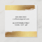 GLAM MINIMALISTISCHE Luxus-Imitate Quadratische Visitenkarte (Rückseite)