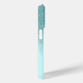 Glam Mint Green Aqua Glitzer Streifen glänzend Case-Mate iPhone Hülle (Rückseite / Rechts)
