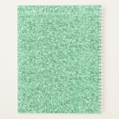 Glam Mint Green Glitter Personalized 2023 Planer (Rückseite)