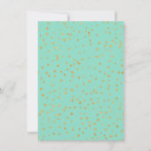Glam Mint Green Gold Dots Custom Graduation Party Einladung (Rückseite)