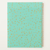 Glam Mint Green Gold Dots Muster Personalisiert Planer (Rückseite)