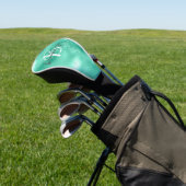 Glam Mint Green Trendy Script Monogram Golf Headcover (In SItu)