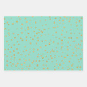 Glam Mint Green und Gold Polka Dots Muster Geschenkpapier Set (Vorderseite 3)