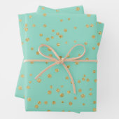 Glam Mint Green und Gold Polka Dots Muster Geschenkpapier Set (Beispiel)