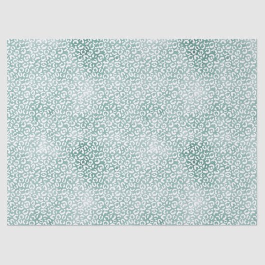 Glam Mint White Leopard Print Seidenpapier (Vorderseite)