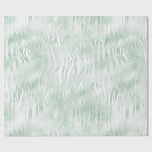 Glam Mint Zebra Print Geschenkpapier (Flach)
