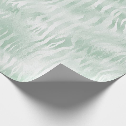 Glam Mint Zebra Print Geschenkpapier (Ecke)