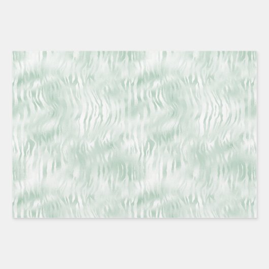 Glam Mint Zebra Print Geschenkpapier Set (Vorderseite)