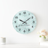 Glam-Minze-Leopard-Druck Große Wanduhr (Zuhause)