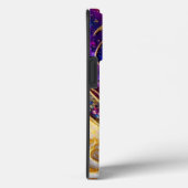 Glam Modern Aqua & Lila Glitzer Monogram Case-Mate iPhone Hülle (Rückseite / Rechts)