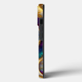 Glam Modern Aqua & Lila Glitzer Monogram Case-Mate iPhone Hülle (Rückseite / Links)