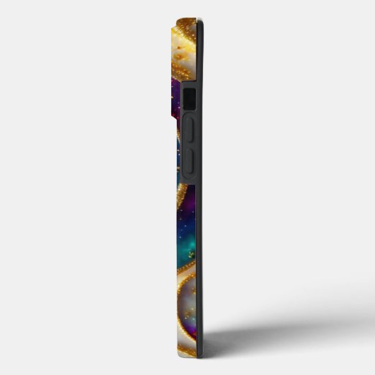 Glam Modern Aqua & Lila Glitzer Monogram Case-Mate iPhone Hülle (Rückseite / Links)