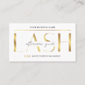 Glam Modern Gold Lash Extensions Aftercare Guide Visitenkarte (Vorderseite)