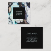 Glam Modern Ink Wirbel mit Schwarz Quadratische Visitenkarte (Vorne/Hinten)