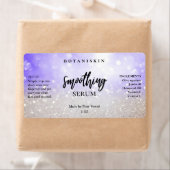 Glam Modern Silver Glitzer Blue Face Serum Labels (Insitu)