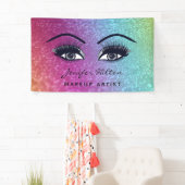 Glam moderne glitzernde Regenbogenwimpern und Auge Banner (Insitu)
